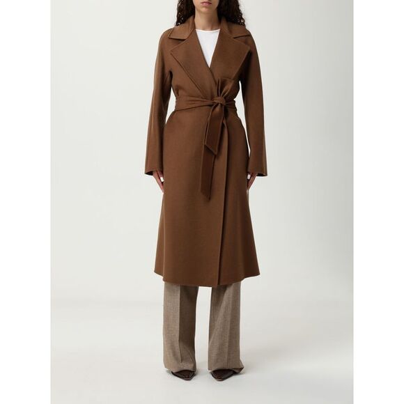 Max Mara Studio Coat Woman Brown